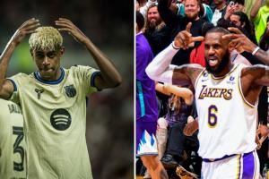 王储→国王👑世体：亚马尔模仿詹姆斯庆祝，他已准备当足坛KING