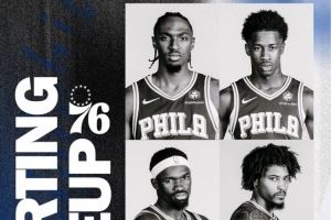 76人客场打骑士首发:马克西、埃奇库姆、博纳、乌布雷、沃克